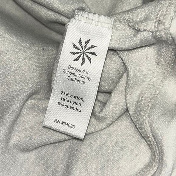 Athleta White Black V Neck Tie Hem Raglan Sentry Pullover Sweatshirt Size M - Picture 5 of 5